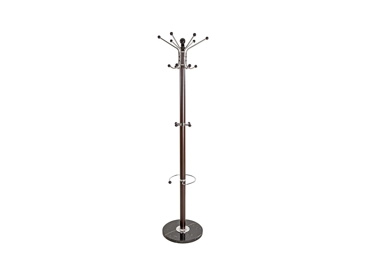 Porte manteau bois avec porte parapluie vestiaire chapeau veste vêtement noir/marron 2008244
