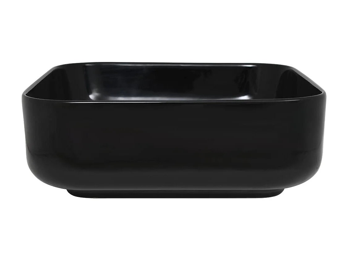 Lavabo cuadrado de cerámica 38 x 38 x 13,5 cm lavabo de baño inodoro negro 02_0002537