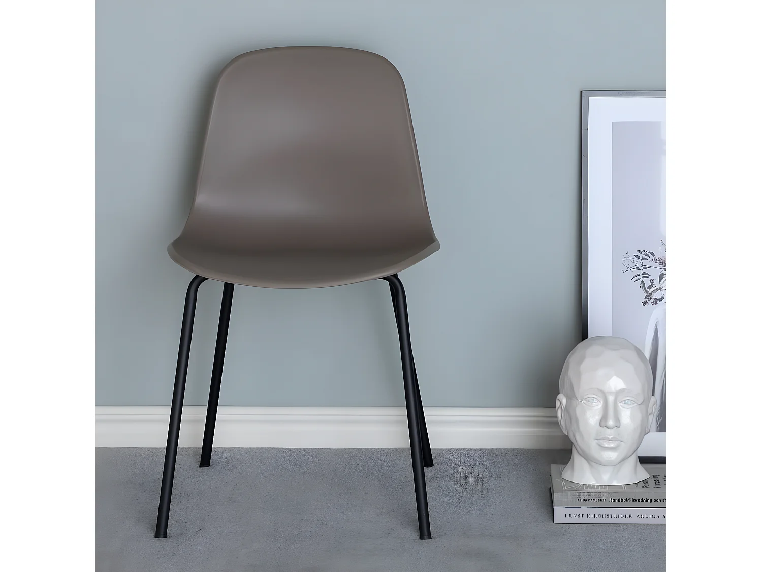 Chaises à manger lot de 2 Arctic plastique noir et kaki