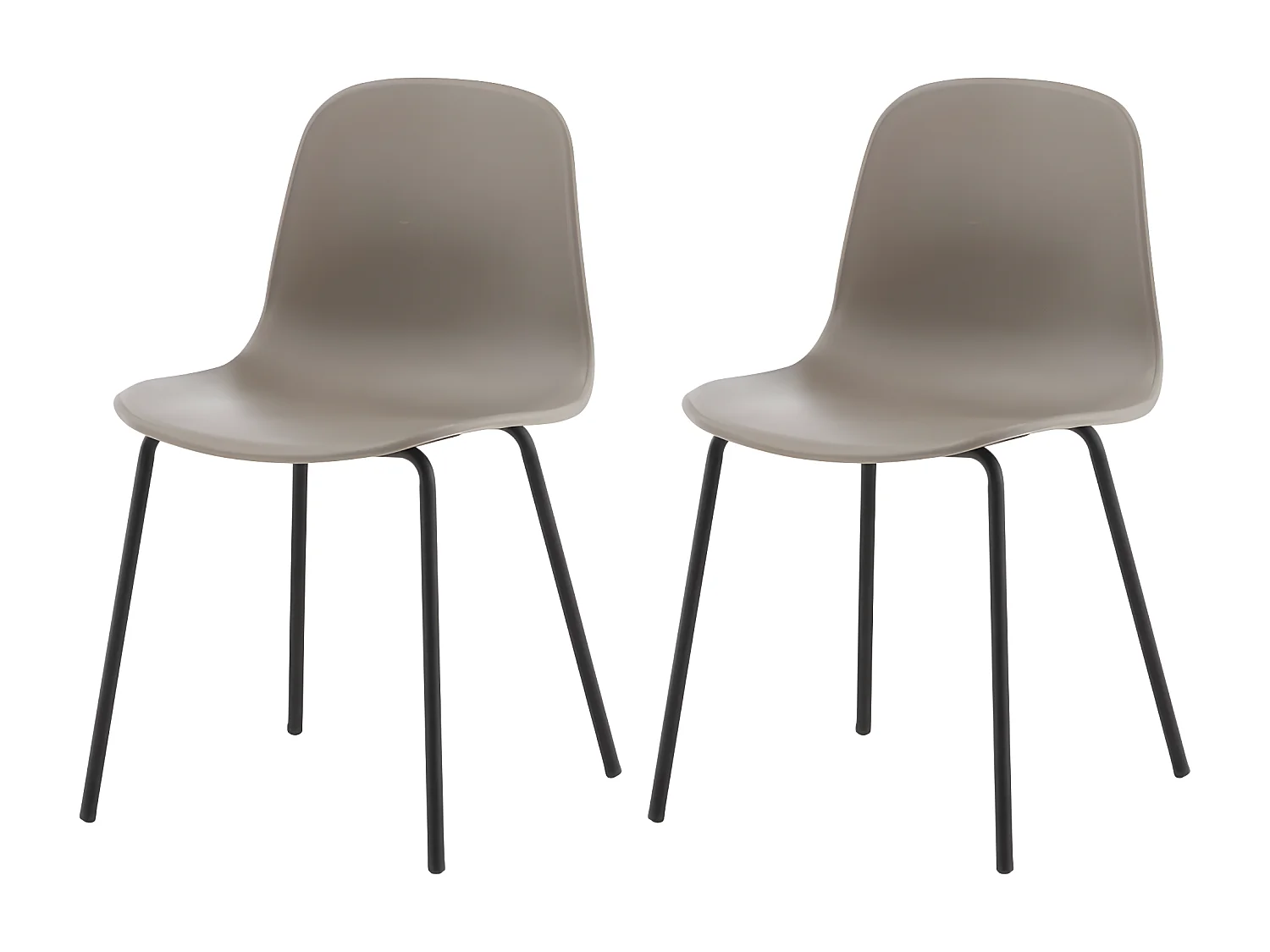 Chaises à manger lot de 2 Arctic plastique noir et kaki