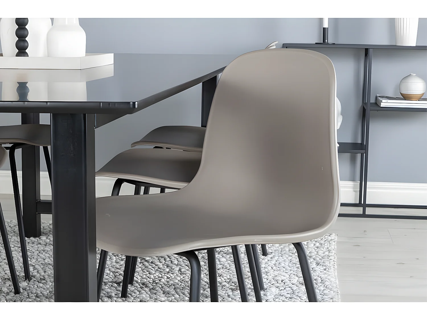 Chaises à manger lot de 2 Arctic plastique noir et kaki