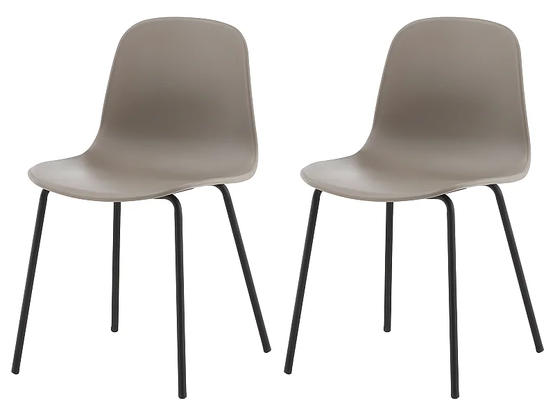 Chaises à manger lot de 2 Arctic plastique noir et kaki