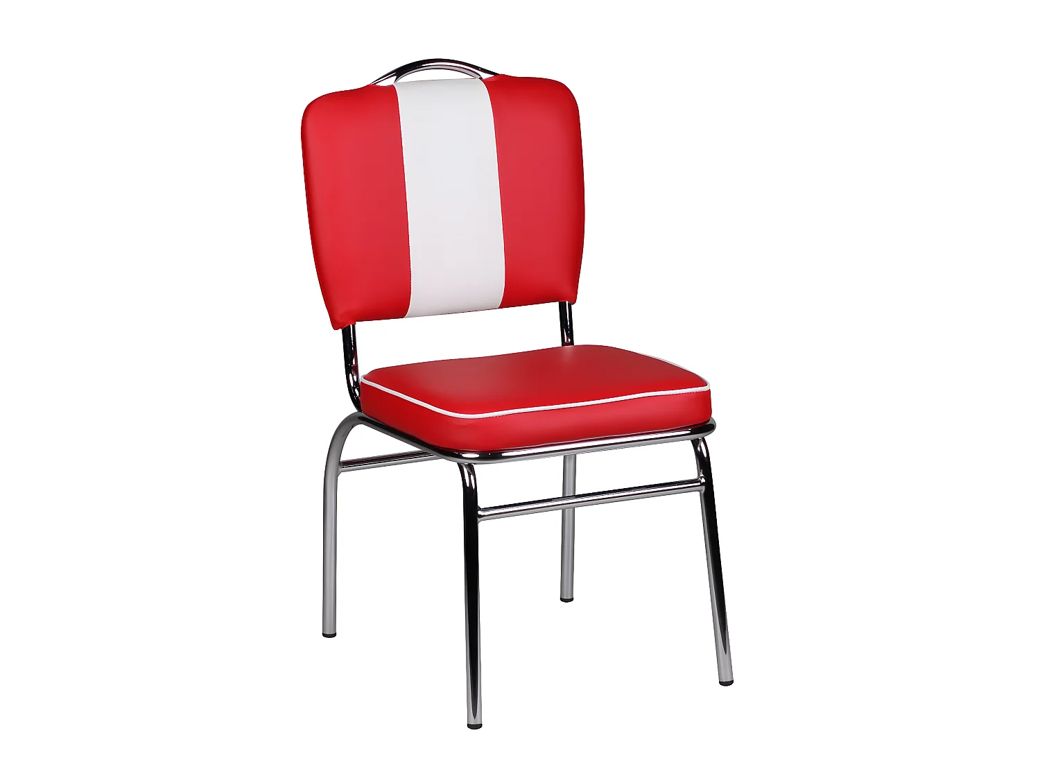 Sedia da pranzo American Diner Ecopelle e Metallo Imbottita Moderno