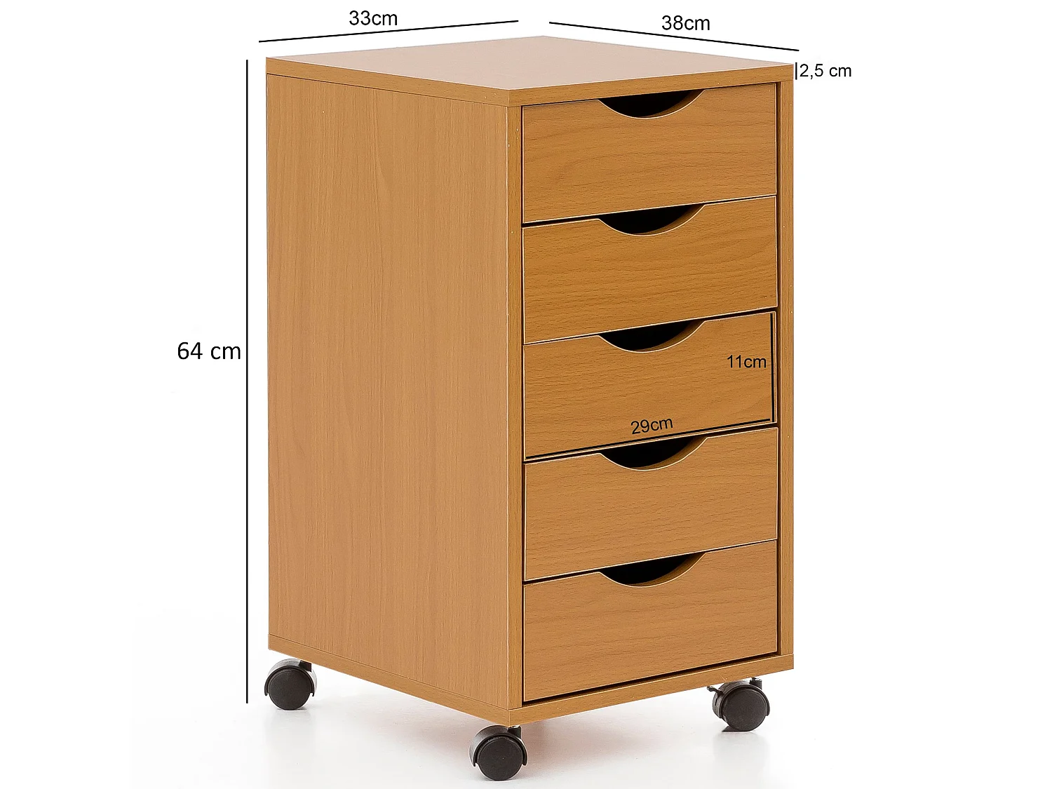 Rollcontainer 5 Schubladen Kinder Standcontainer Bürocontainer Schreibtisch