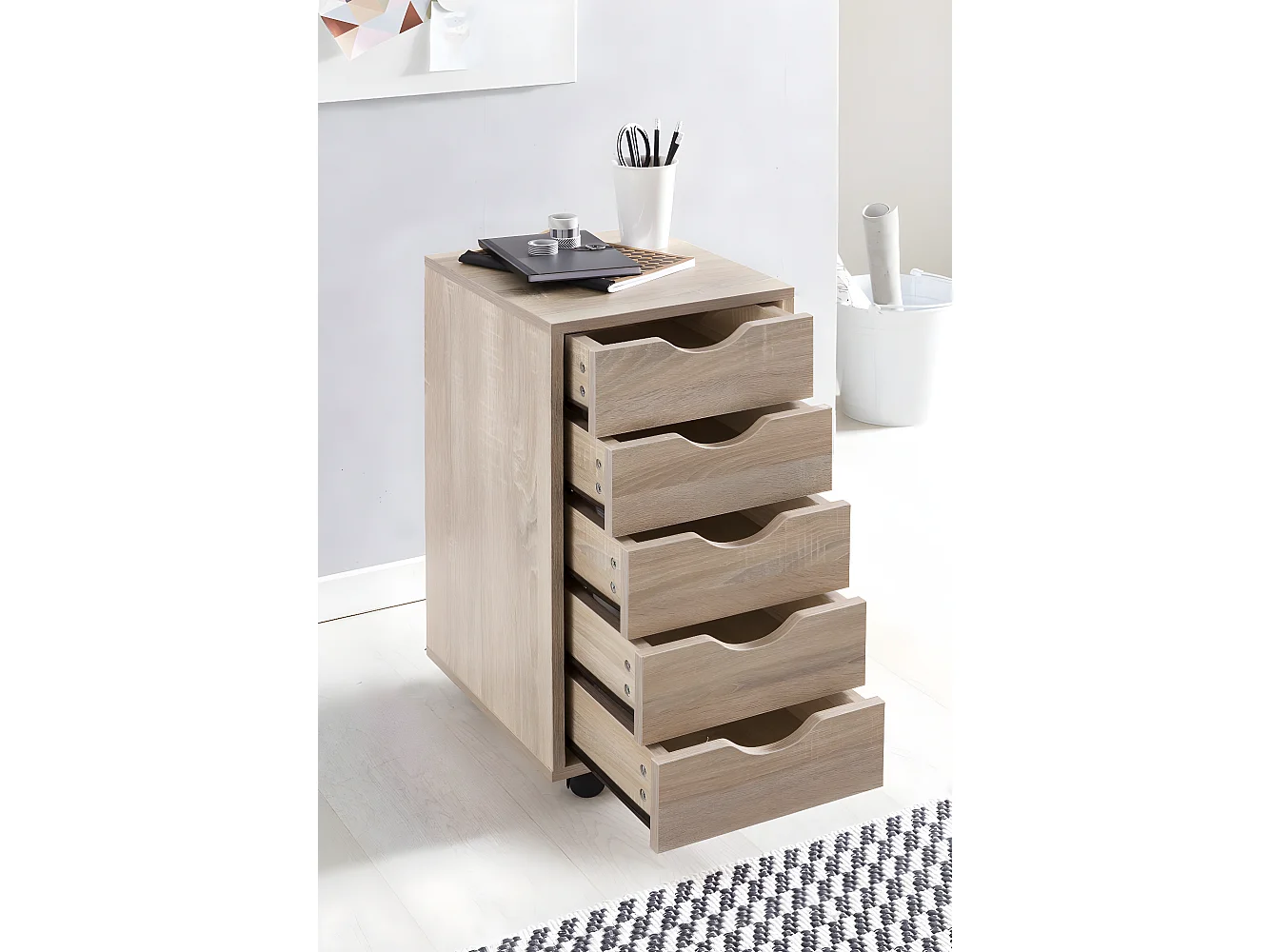 Rollcontainer 5 Schubladen Kinder Standcontainer Bürocontainer Schreibtisch