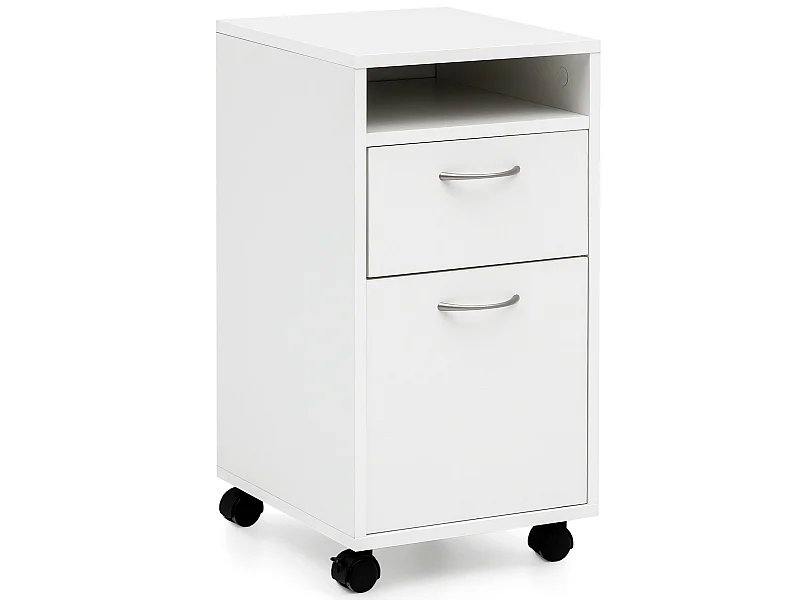 Caisson de Bureau 33x63x38 cm Placard de Rangement Mobile avec Roulettes