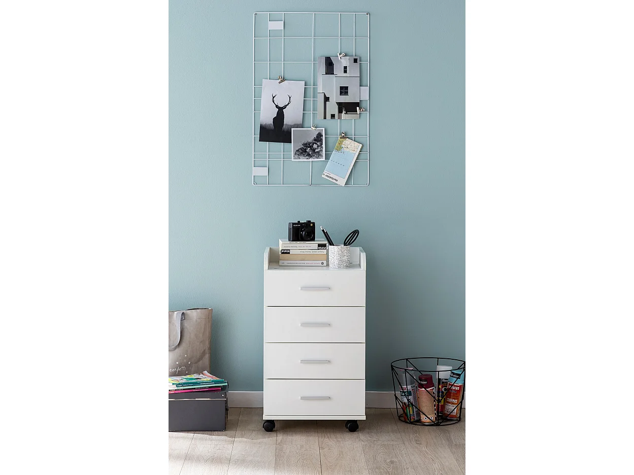 Caisson de Bureau 40x70,5x33 cm Placard Rangement Mobile avec Roulettes