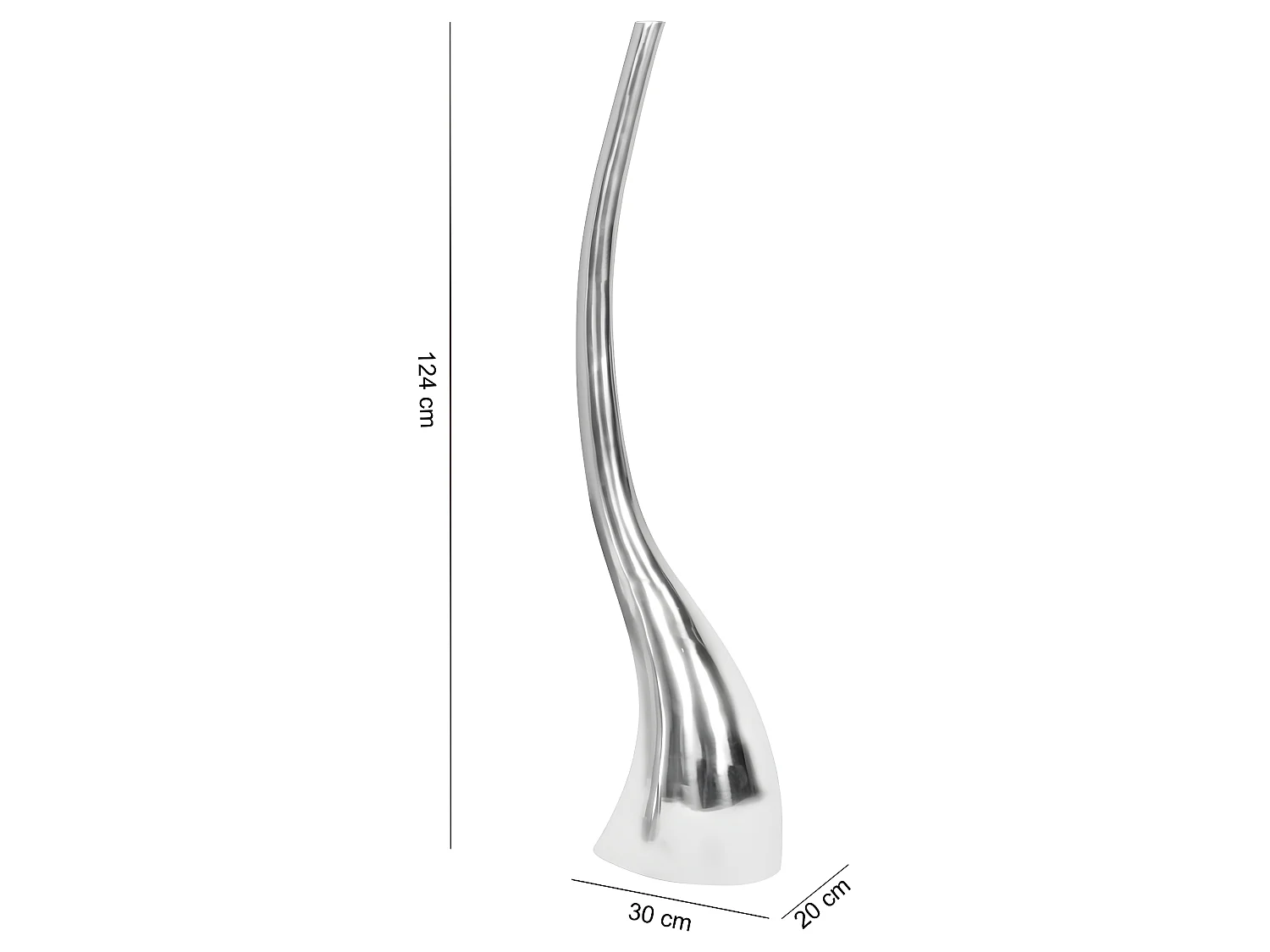 Vase Aluminium Blumenvase groß modern Vasen Deko Metall Silber Große Dekovase