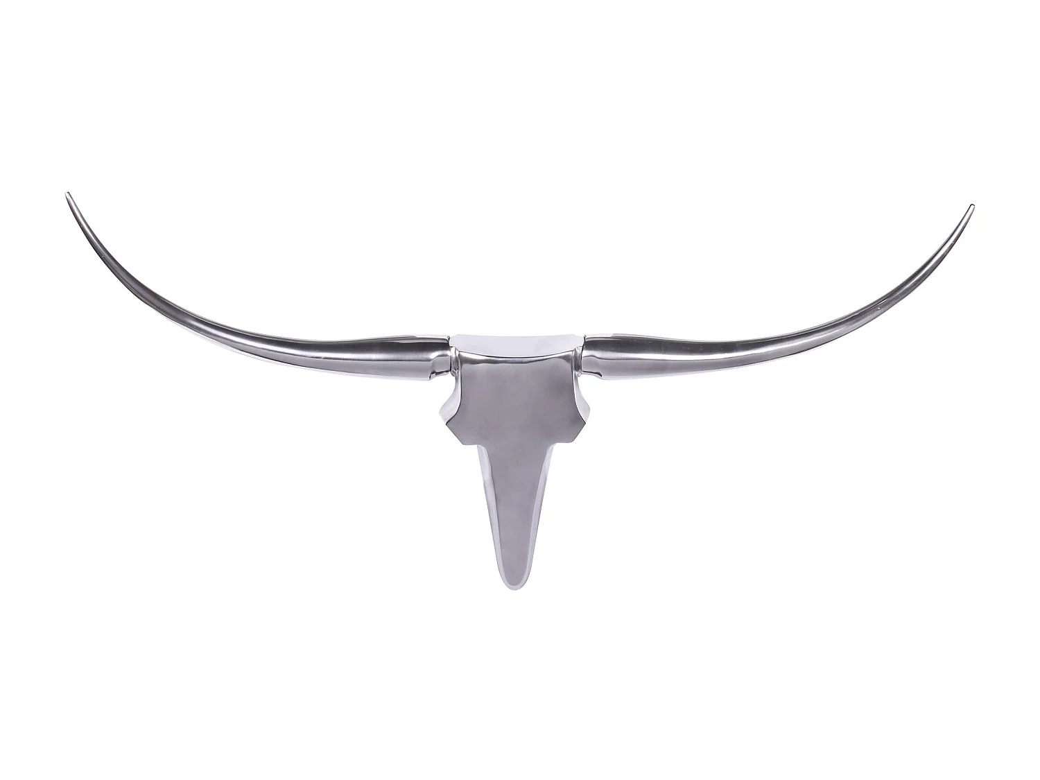 Bull Antlers decorazione della parete L 125 cm di larghezza in alluminio palchi parete d'argento