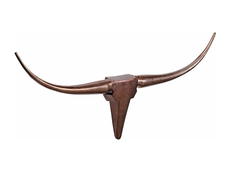 Deko Antler Bull M Aluminium design cornes 100cm décoration murale Bronze