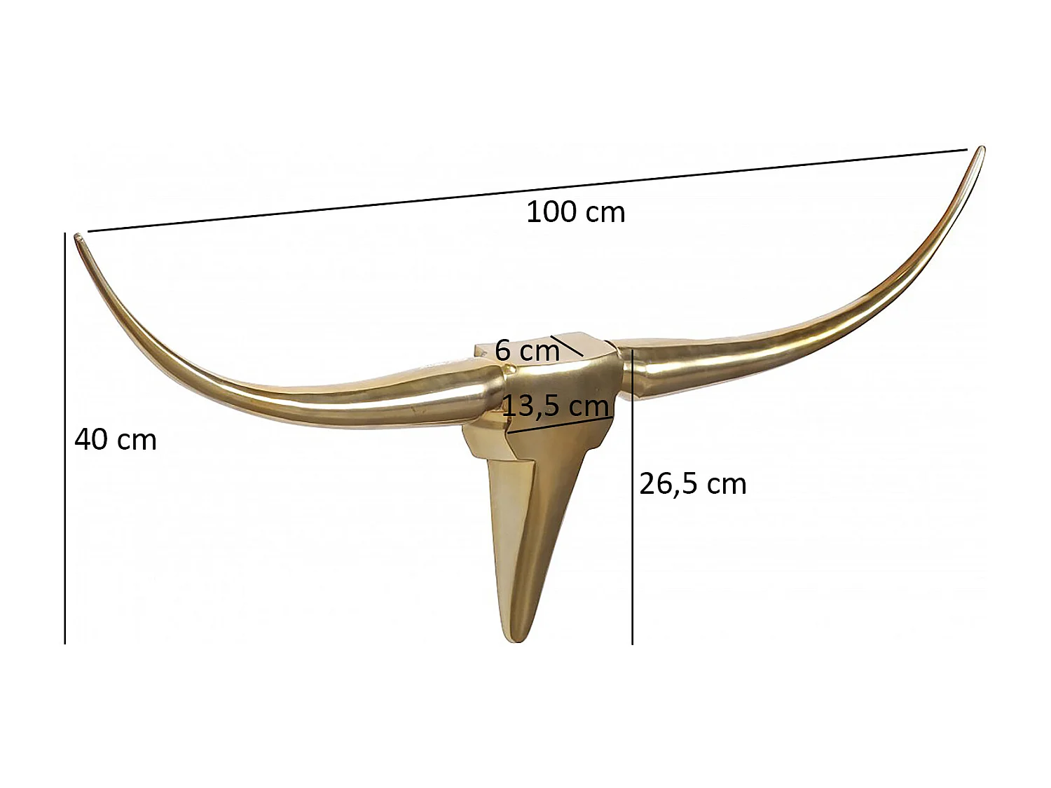 Deko Antler Bull M Deisgn cornes en aluminium 100 cm décoration murale Nouvelles