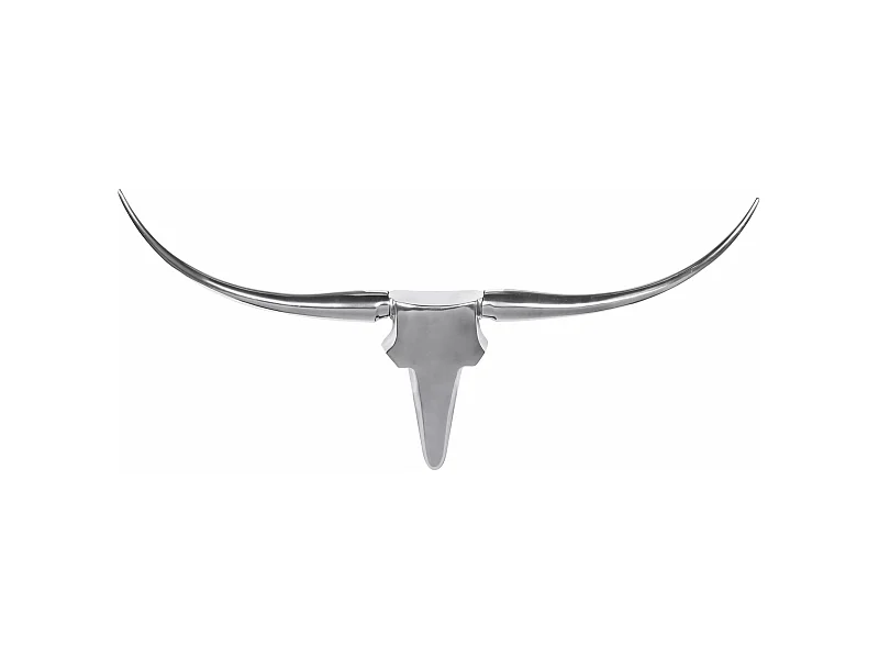 Bull Antlers M decorazione della parete color argento alluminio di larghezza in alluminio 100 cm
