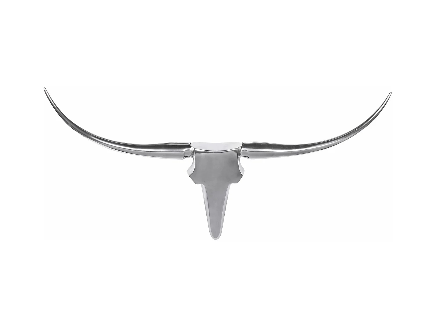 Bull Antlers M décoration murale 100 cm de large en aluminium couleur aluminium argent