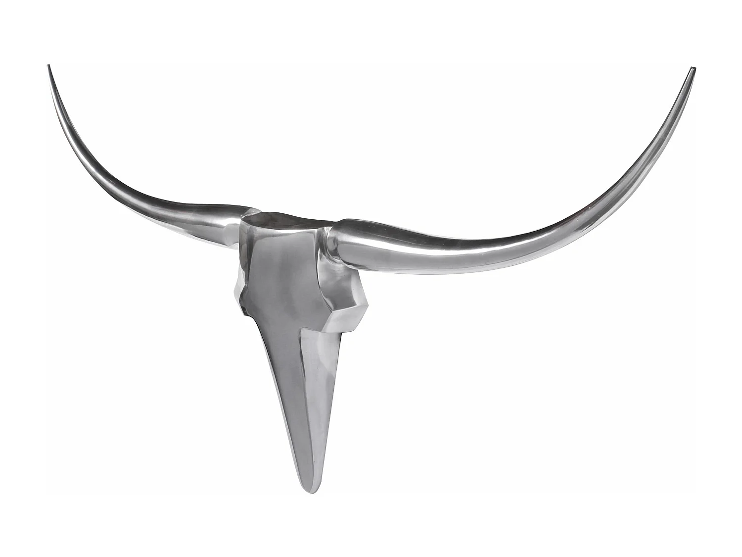 Bull Antlers M décoration murale 100 cm de large en aluminium couleur aluminium argent