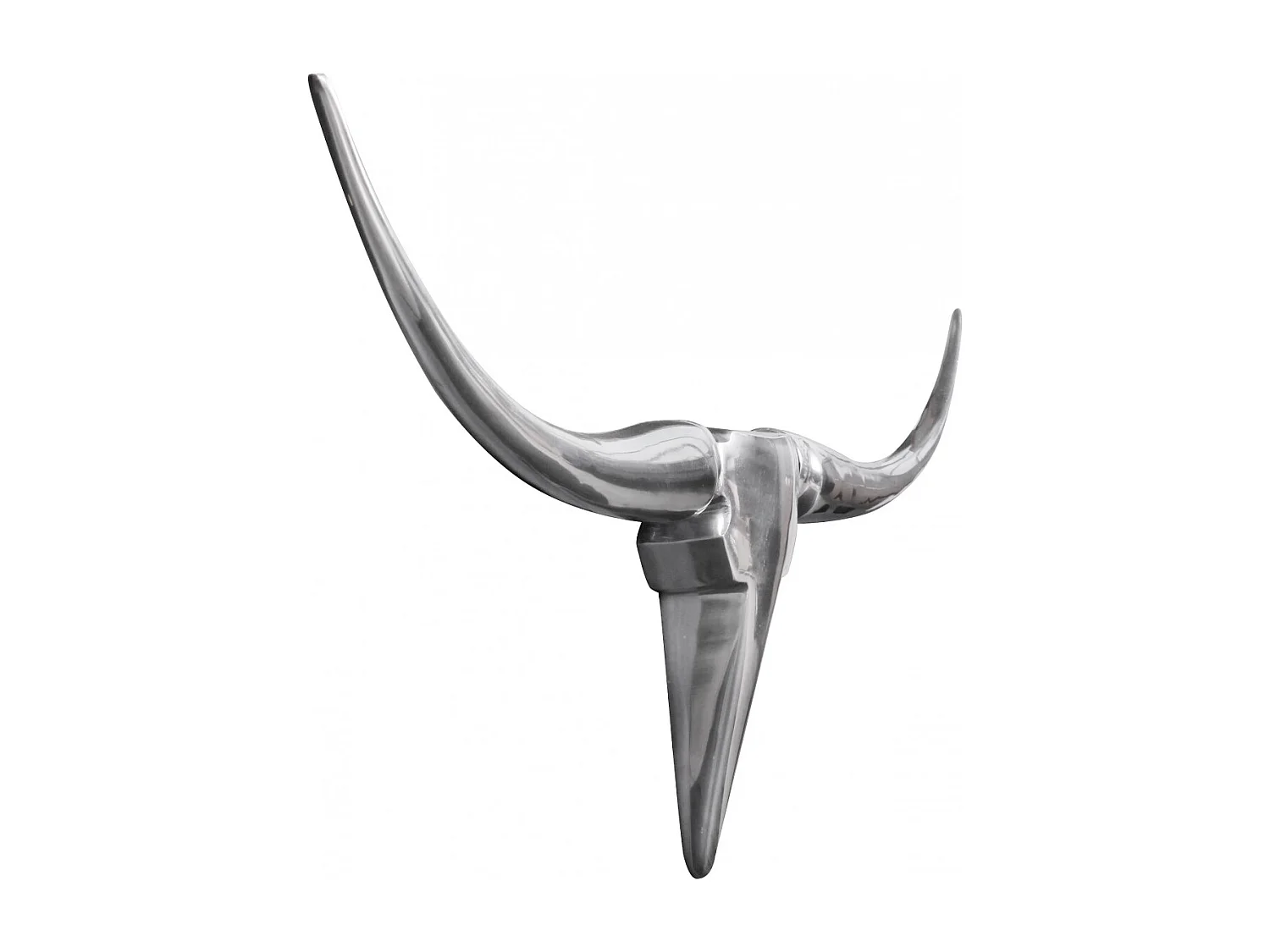 Bull Antlers M décoration murale 100 cm de large en aluminium couleur aluminium argent