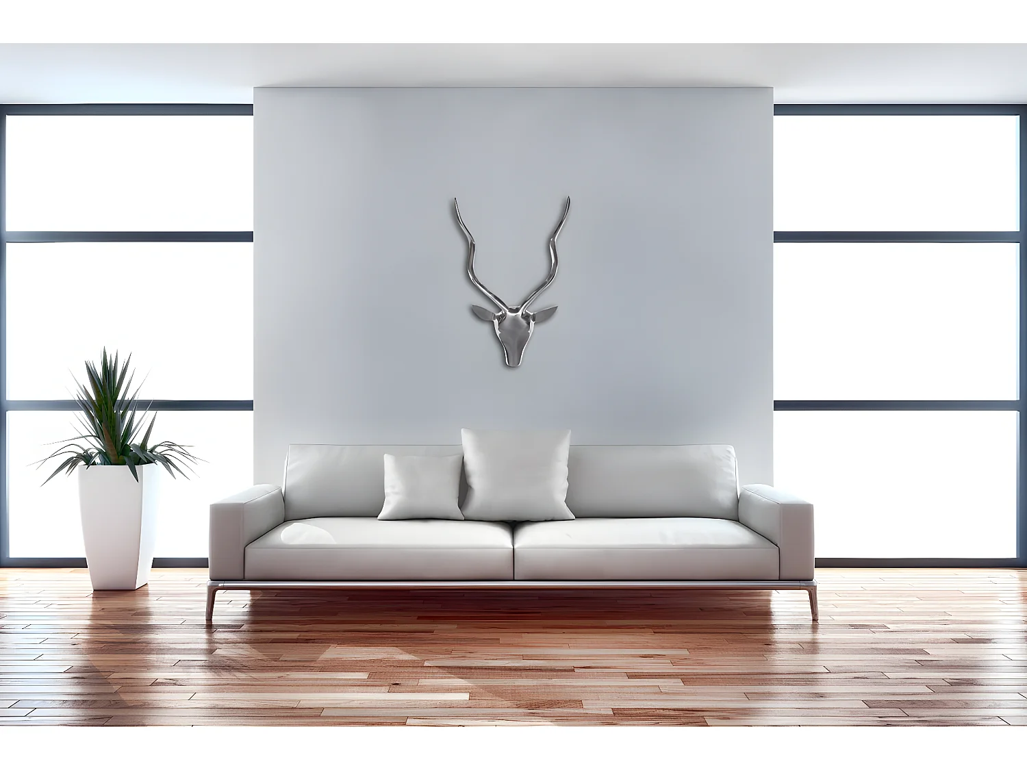 corna di cervo decorativo S in alluminio Deisgn corni 33 centimetri decorazione della parete Nuovi