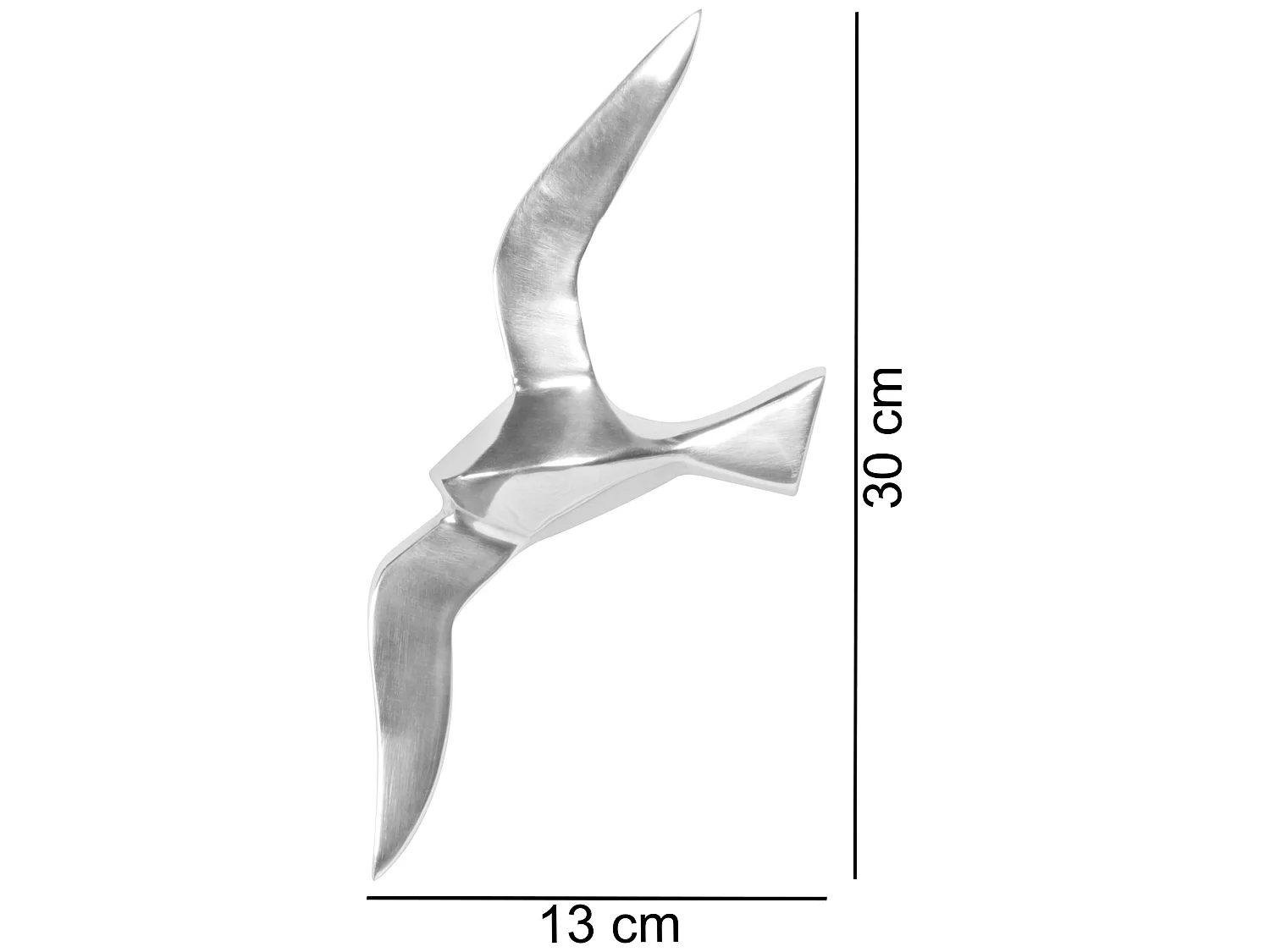 metallo alluminio Deco Gabbiano d'argento lucido uccello Animali Design Maritim vivere moderno