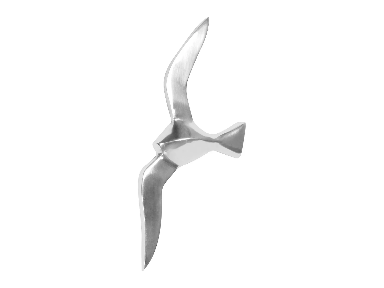 Deco Mouette oiseau argent poli aluminium métal design moderne vivant Maritim animaux