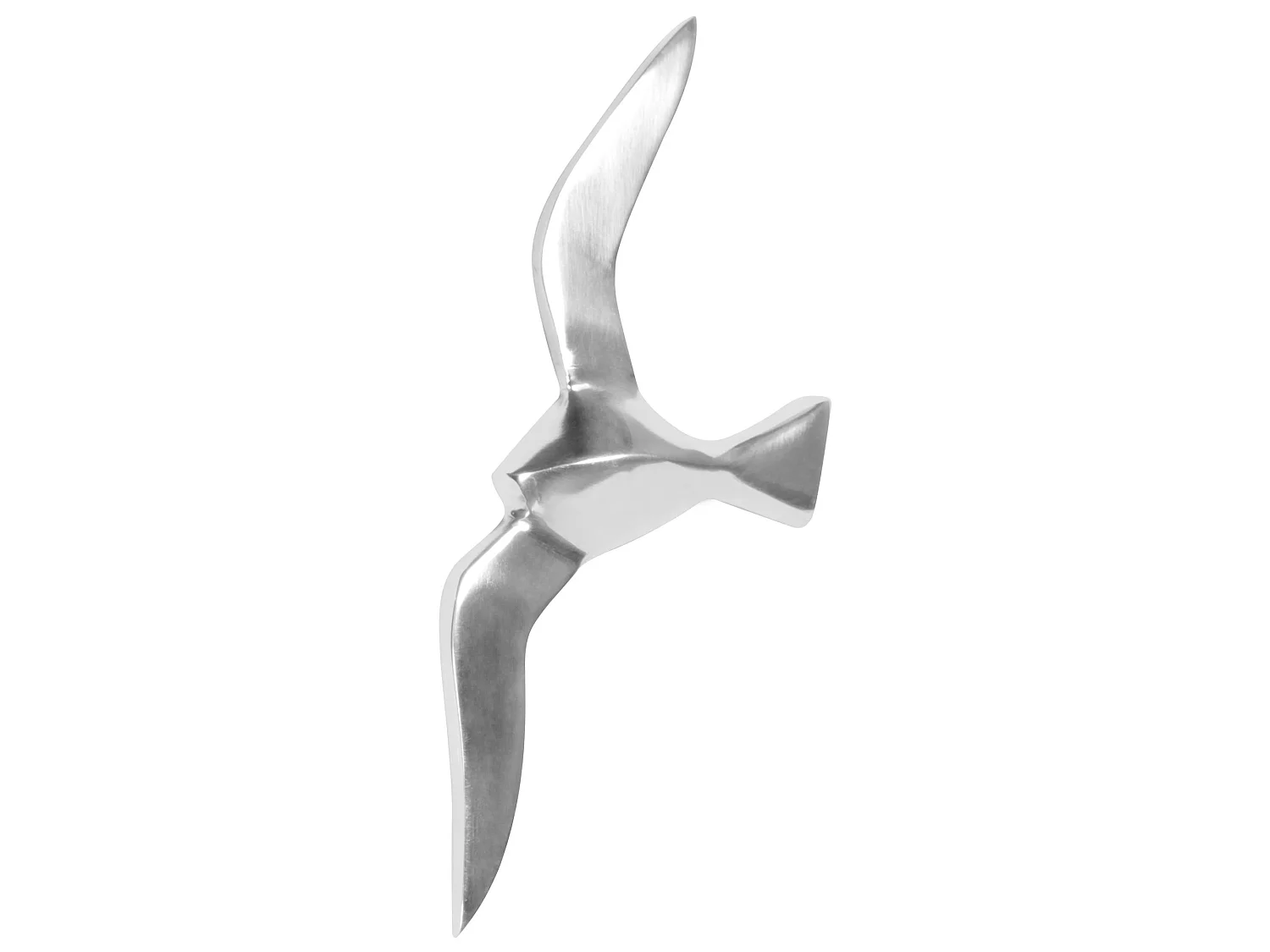 Deco Mouette oiseau argent poli aluminium métal design moderne vivant Maritim animaux