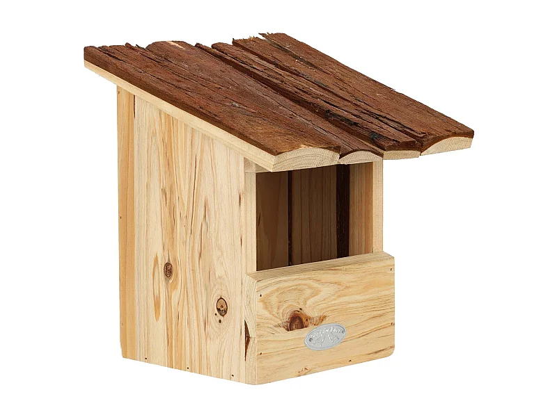 Nichoir pour oiseaux avec toît en écorce Rouge gorge