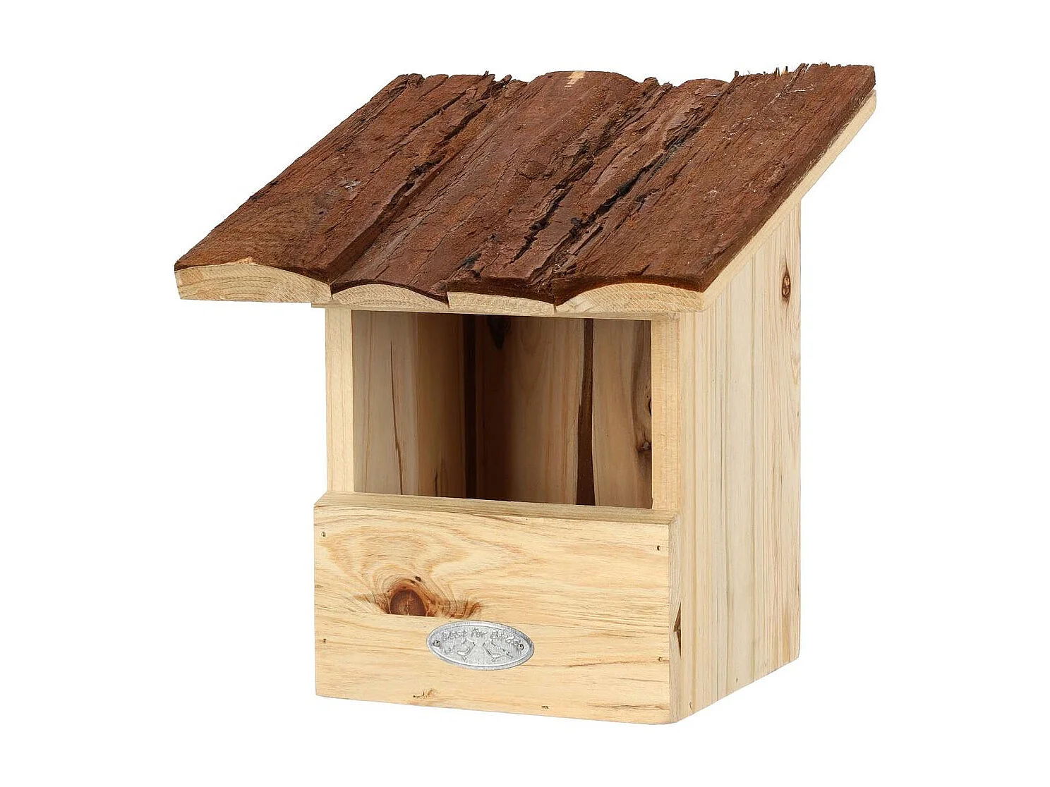 Nichoir pour oiseaux avec toît en écorce Rouge gorge