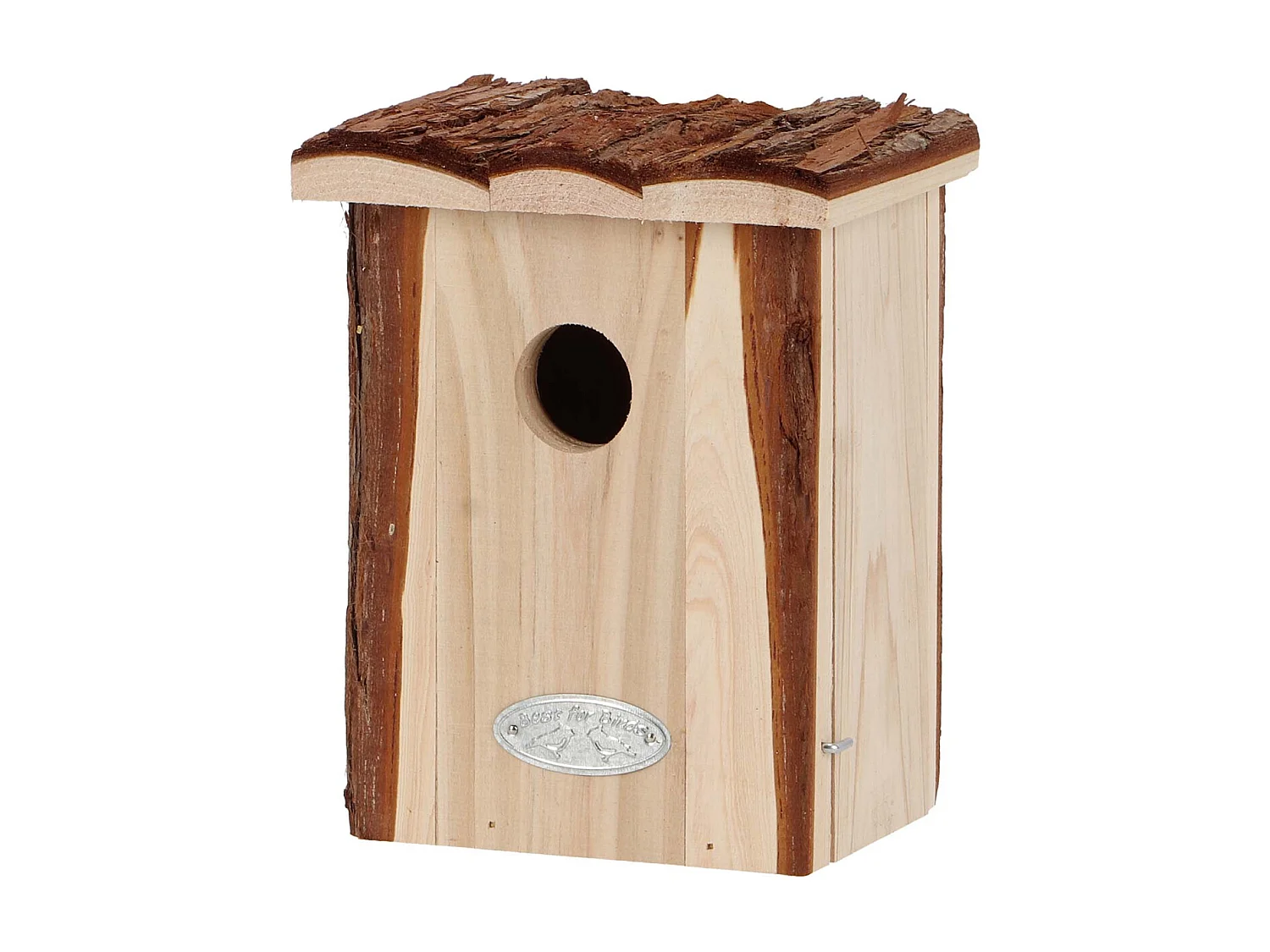 Nichoir pour oiseaux avec toît en écorce Roitelet