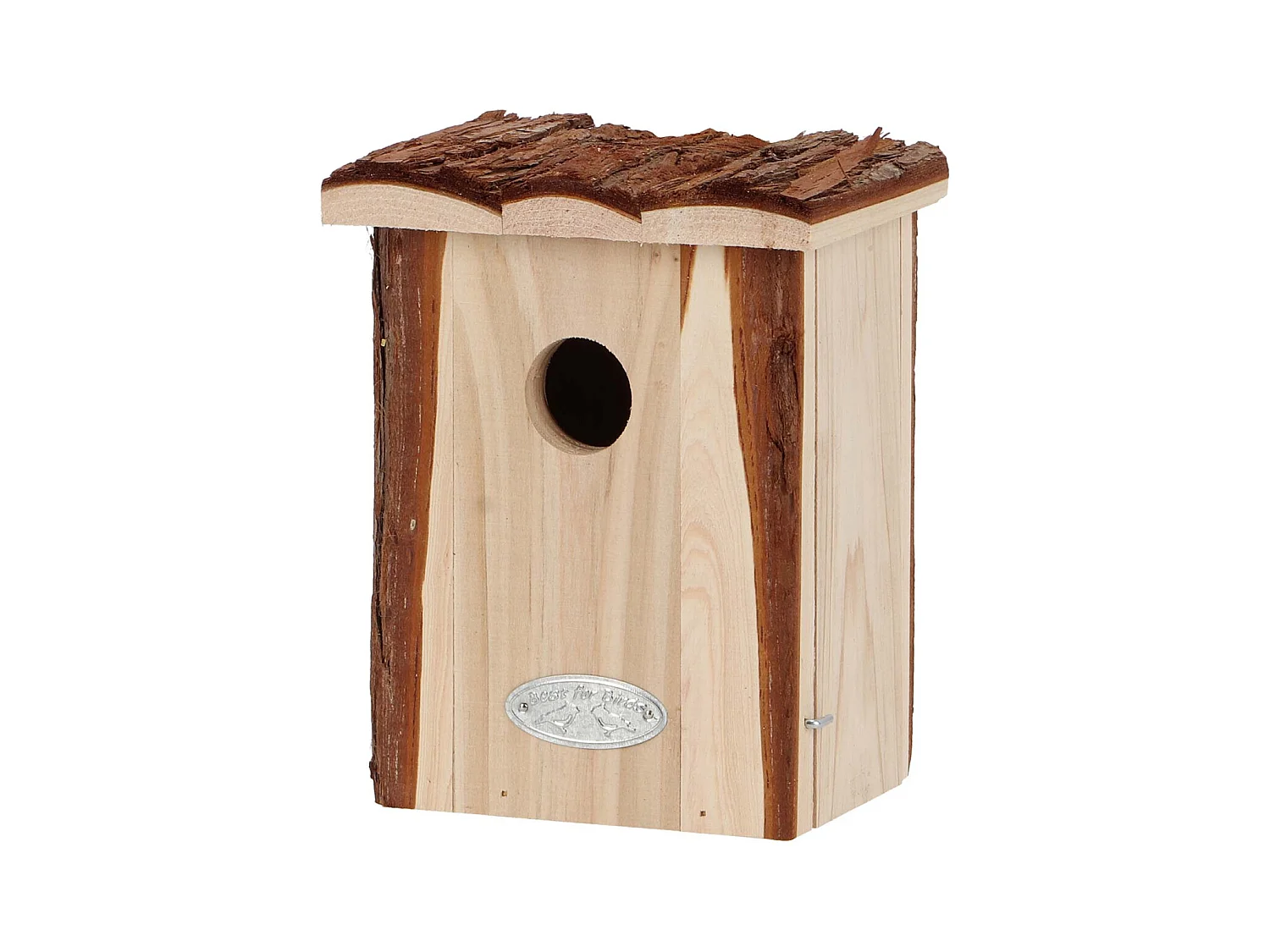 Nichoir pour oiseaux avec toît en écorce Roitelet