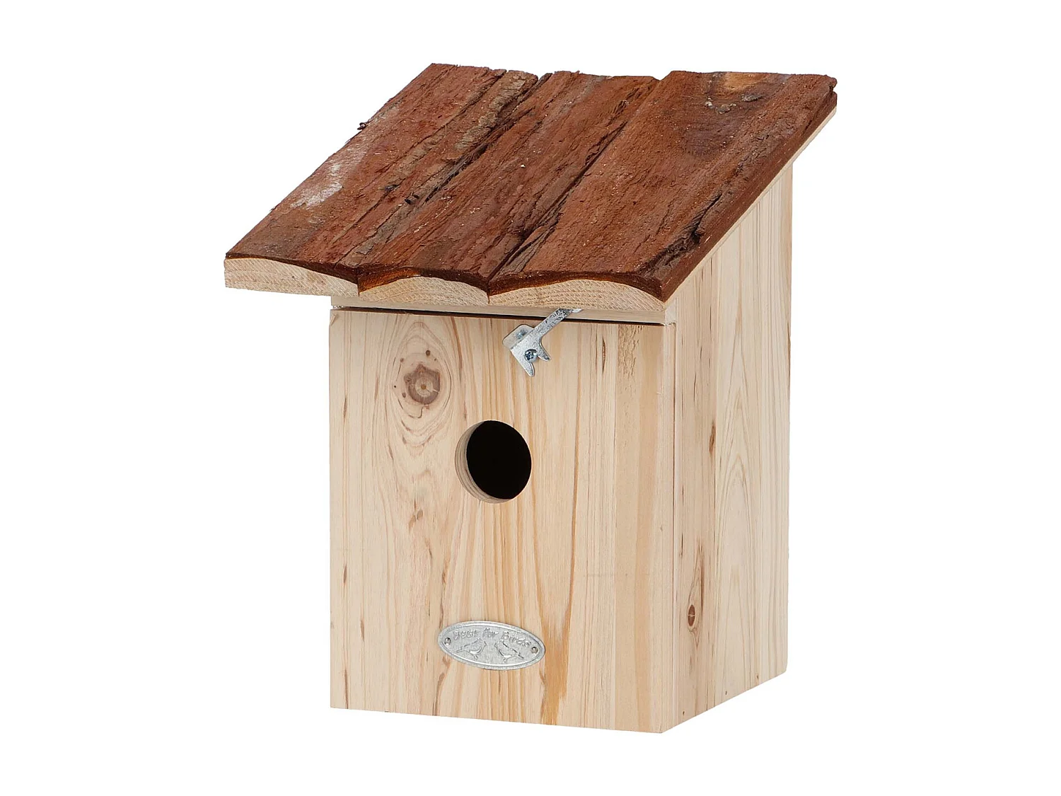 Nichoir pour oiseaux avec toît en écorce Mésange charbonnière