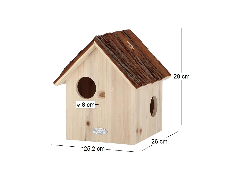 Nichoir pour écureuil avec toît en écorce