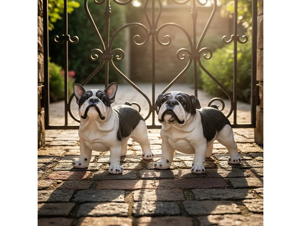 Chien bouledogue debout en résine Bouledogue anglais
