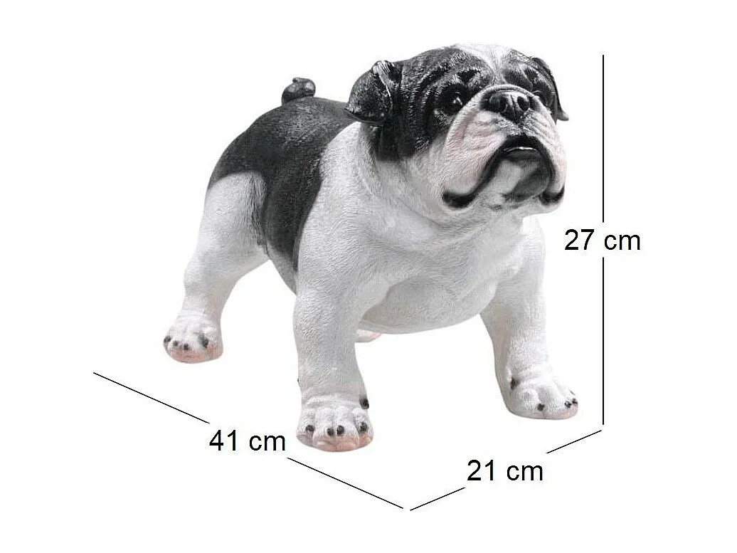 Chien bouledogue debout en résine Bouledogue anglais