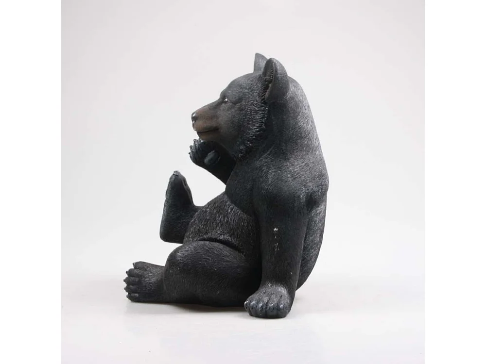Ours noir en résine 40 cm Assis