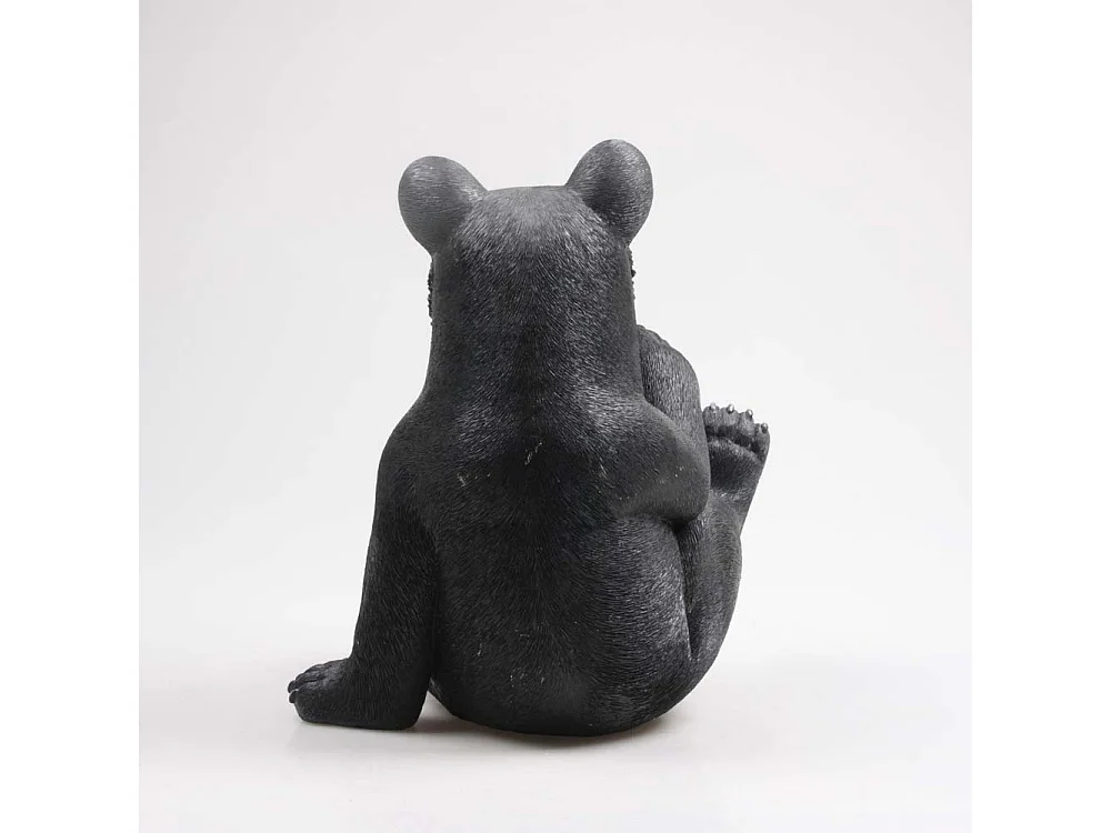 Ours noir en résine 40 cm Assis