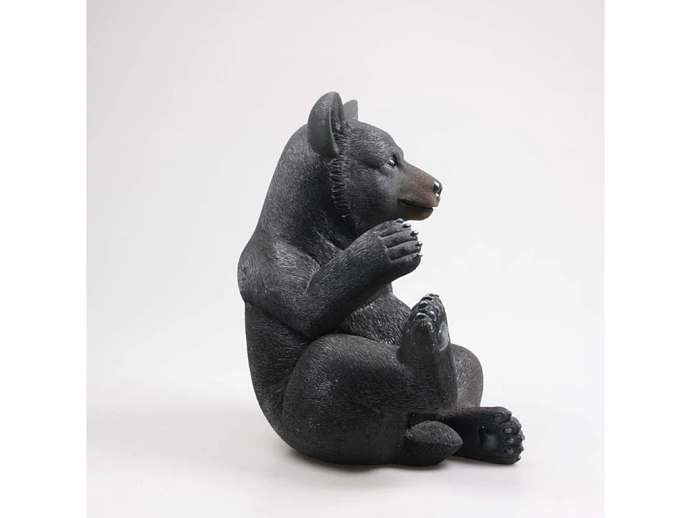 Ours noir en résine 40 cm Assis
