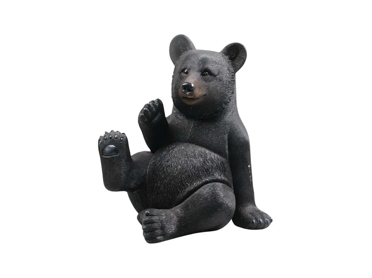 Ours noir en résine 40 cm Assis
