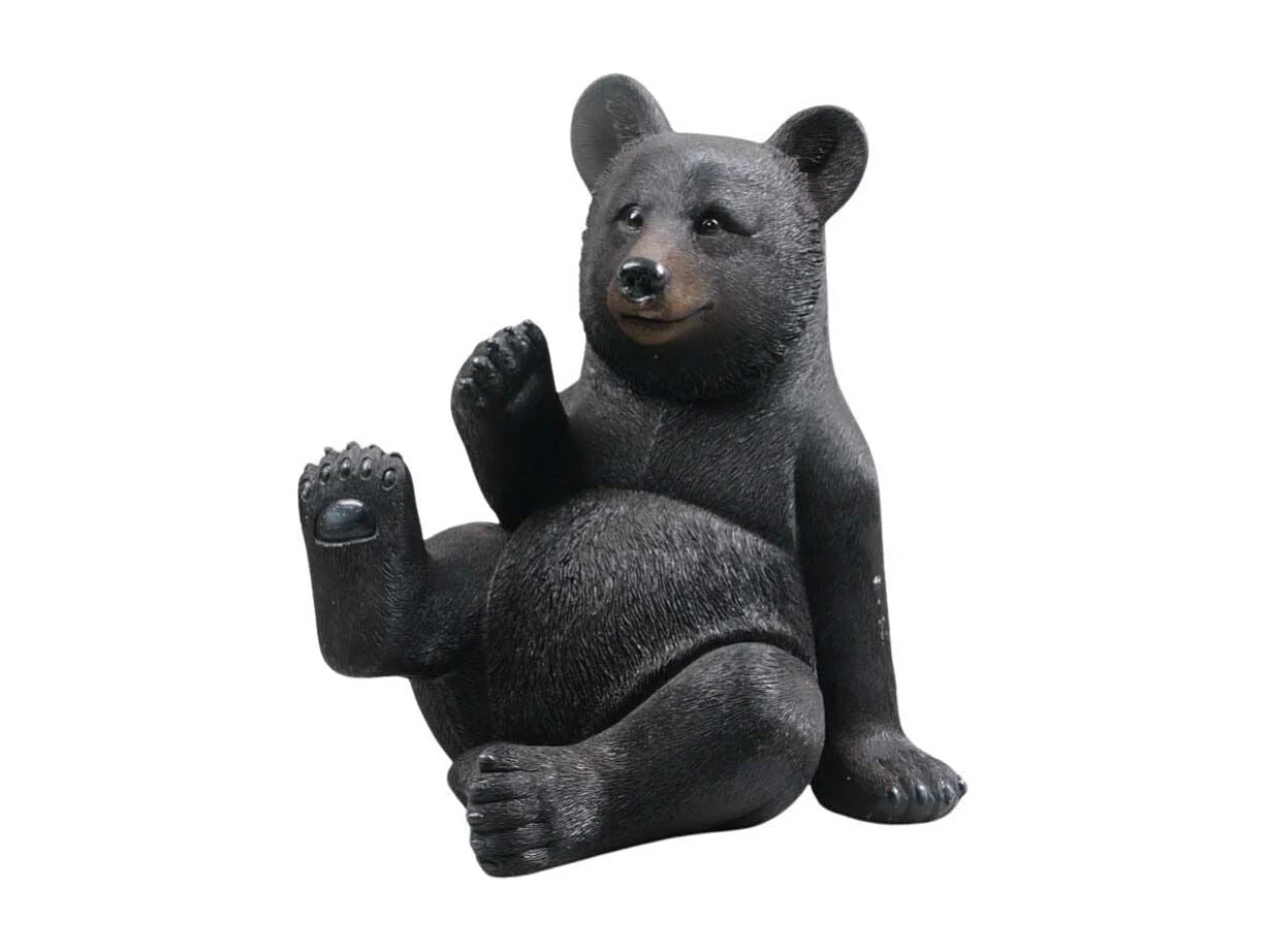 Ours noir en résine 40 cm Assis