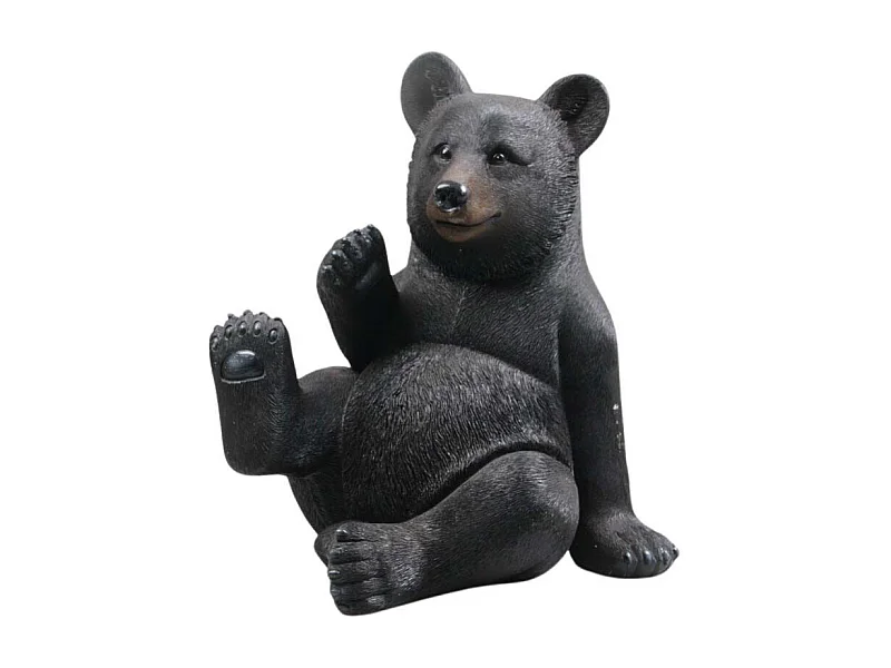 Ours noir en résine 40 cm Assis