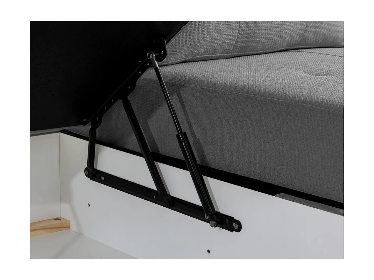 Canapé d'angle gauche 3 places convertible Aden avec coffre en tissu - Gris - L246 x P174 x H96cm - Loungitude