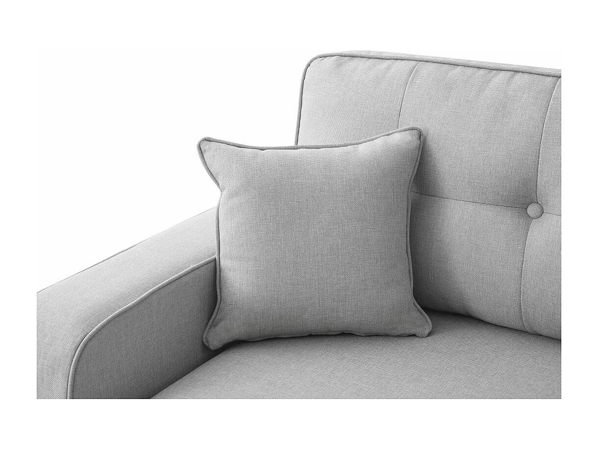 Canapé d'angle 3 places convertible réversible Marius en tissu - Gris clair - L220 x P146 x H84cm - Loungitude
