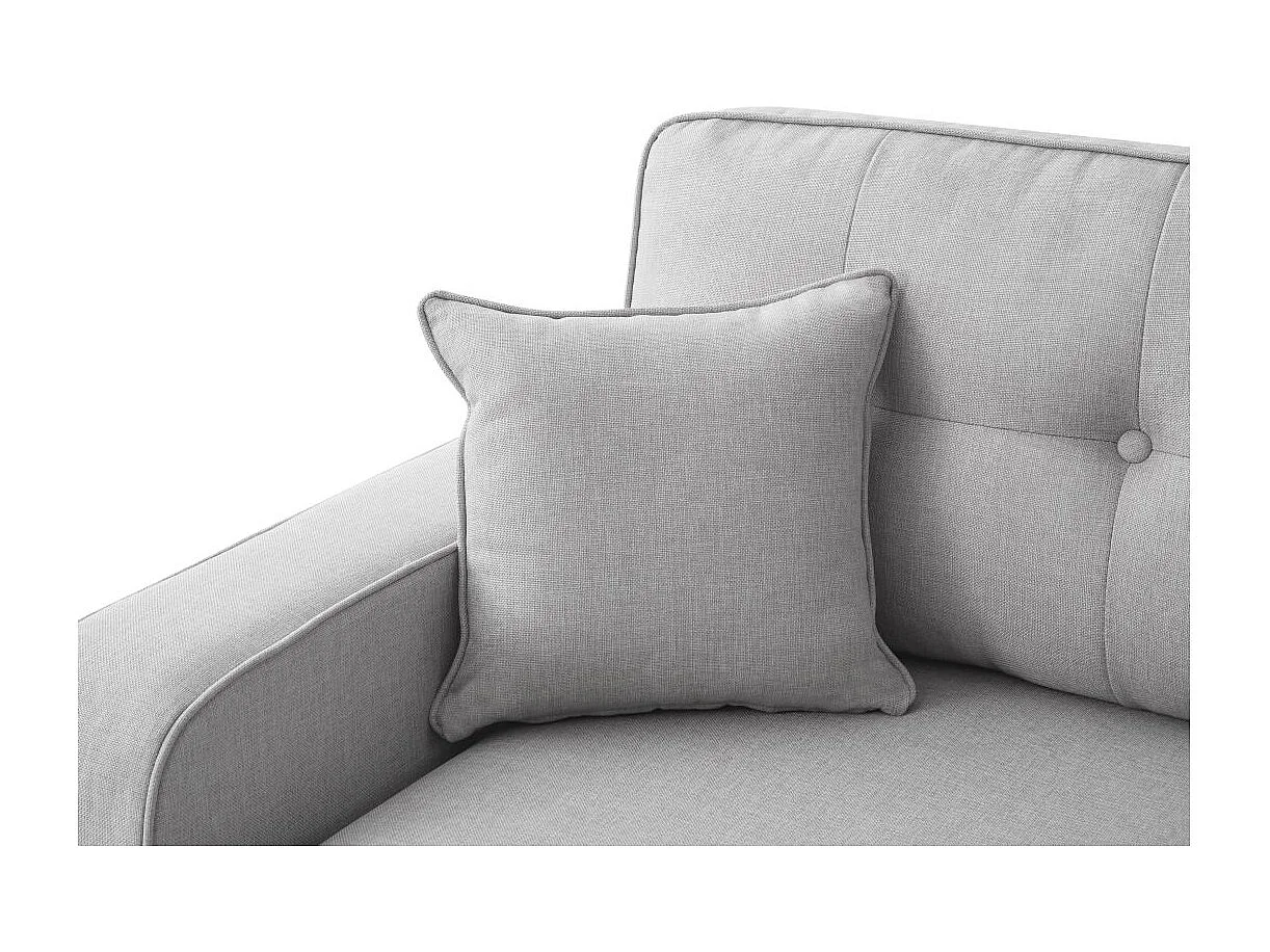Canapé d'angle 3 places convertible réversible Marius en tissu - Gris clair - L220 x P146 x H84cm - Loungitude