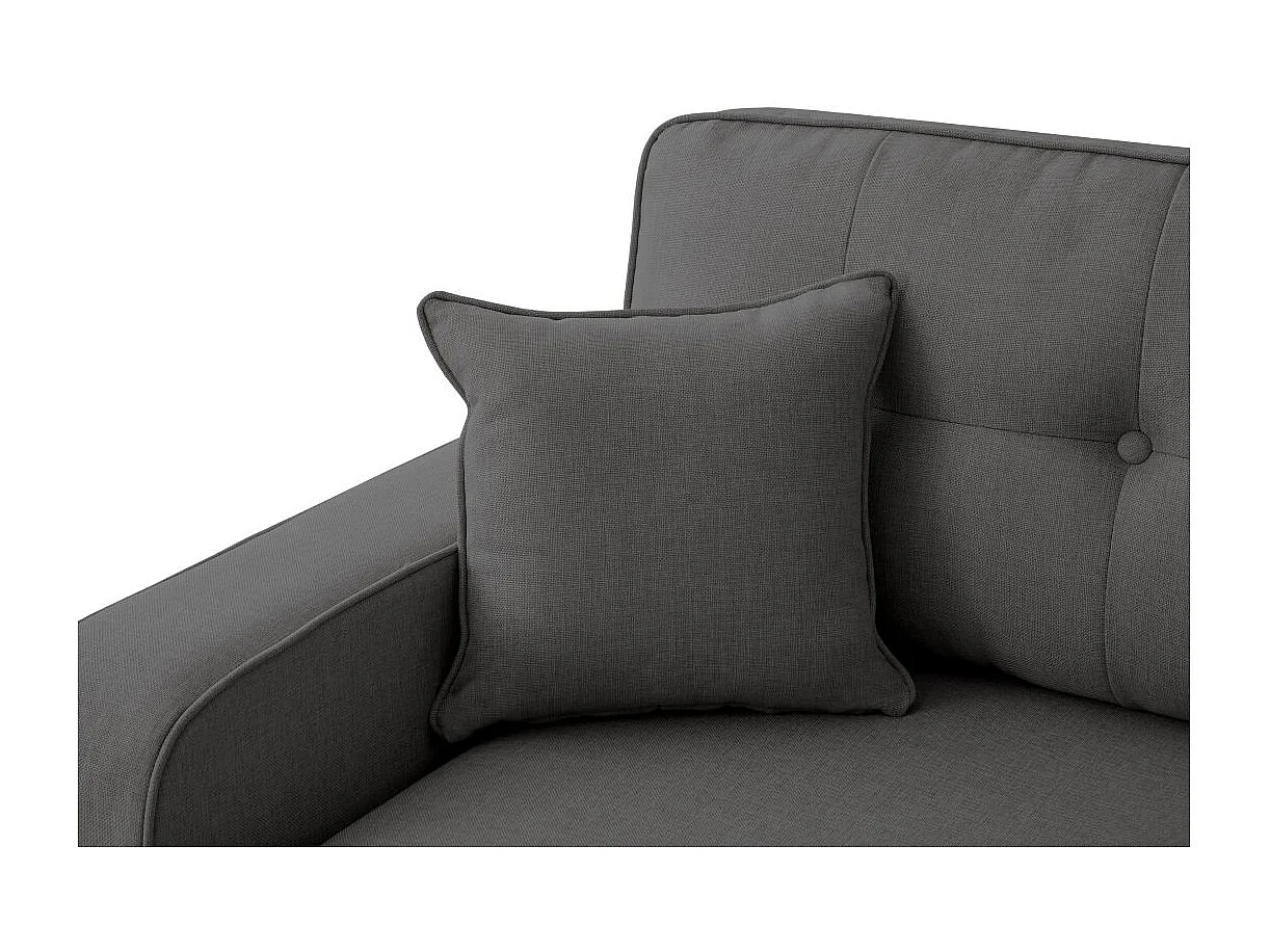 Canapé d'angle 3 places convertible réversible Marius en tissu - Gris anthracite - L220 x P146 x H84cm - Loungitude