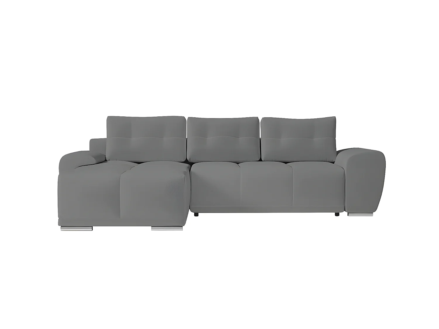 Canapé d'angle gauche 4 places convertible Cassandra avec coffre en tissu - Gris - L270 x P181 x H89cm - Loungitude
