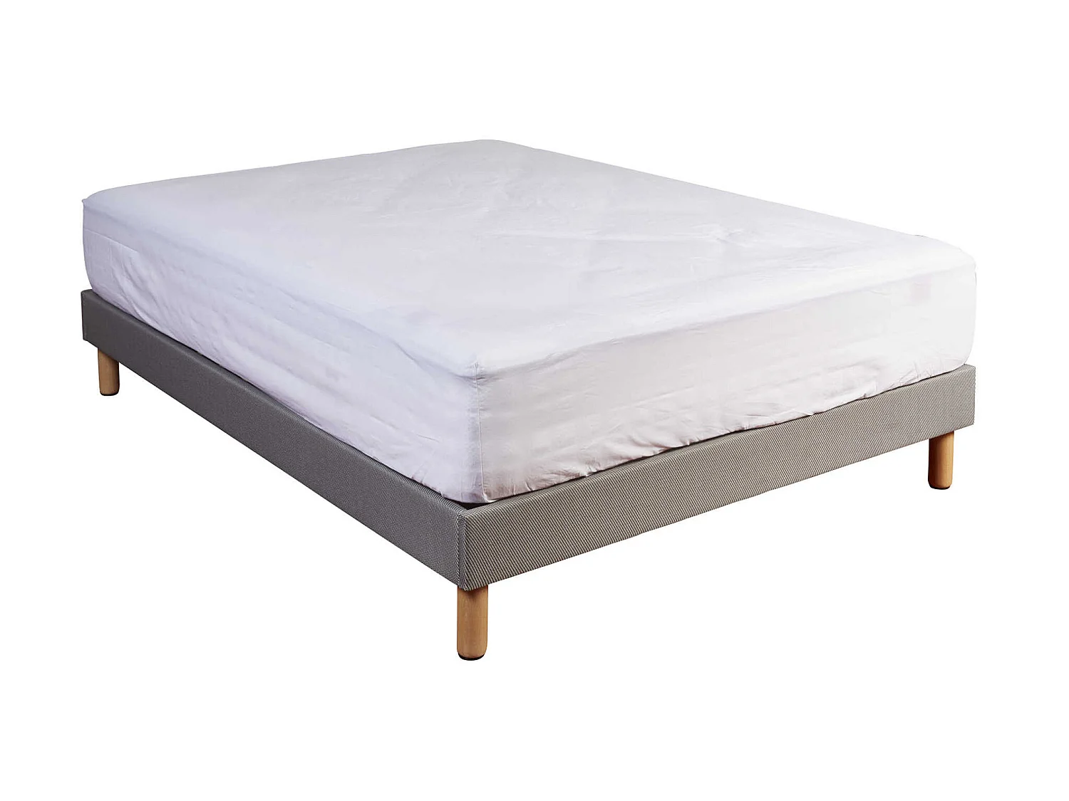 Drap housse 100% coton blanc bonnet 40 cm 180x200