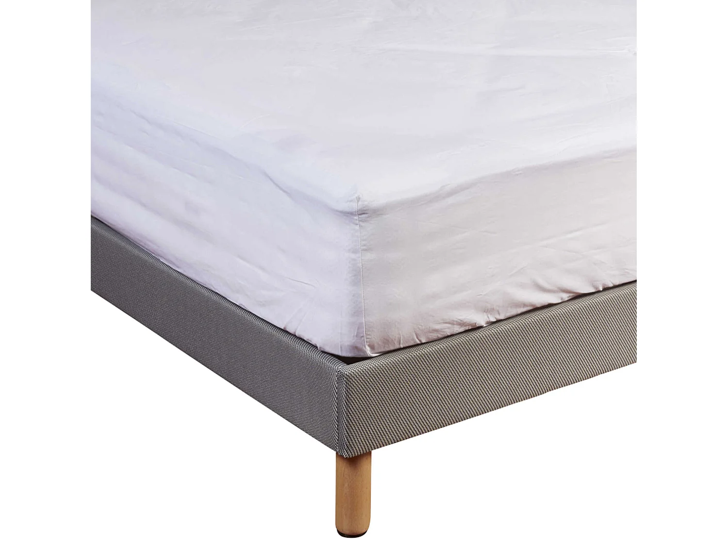 Drap housse 100% coton blanc bonnet 40 cm 180x200