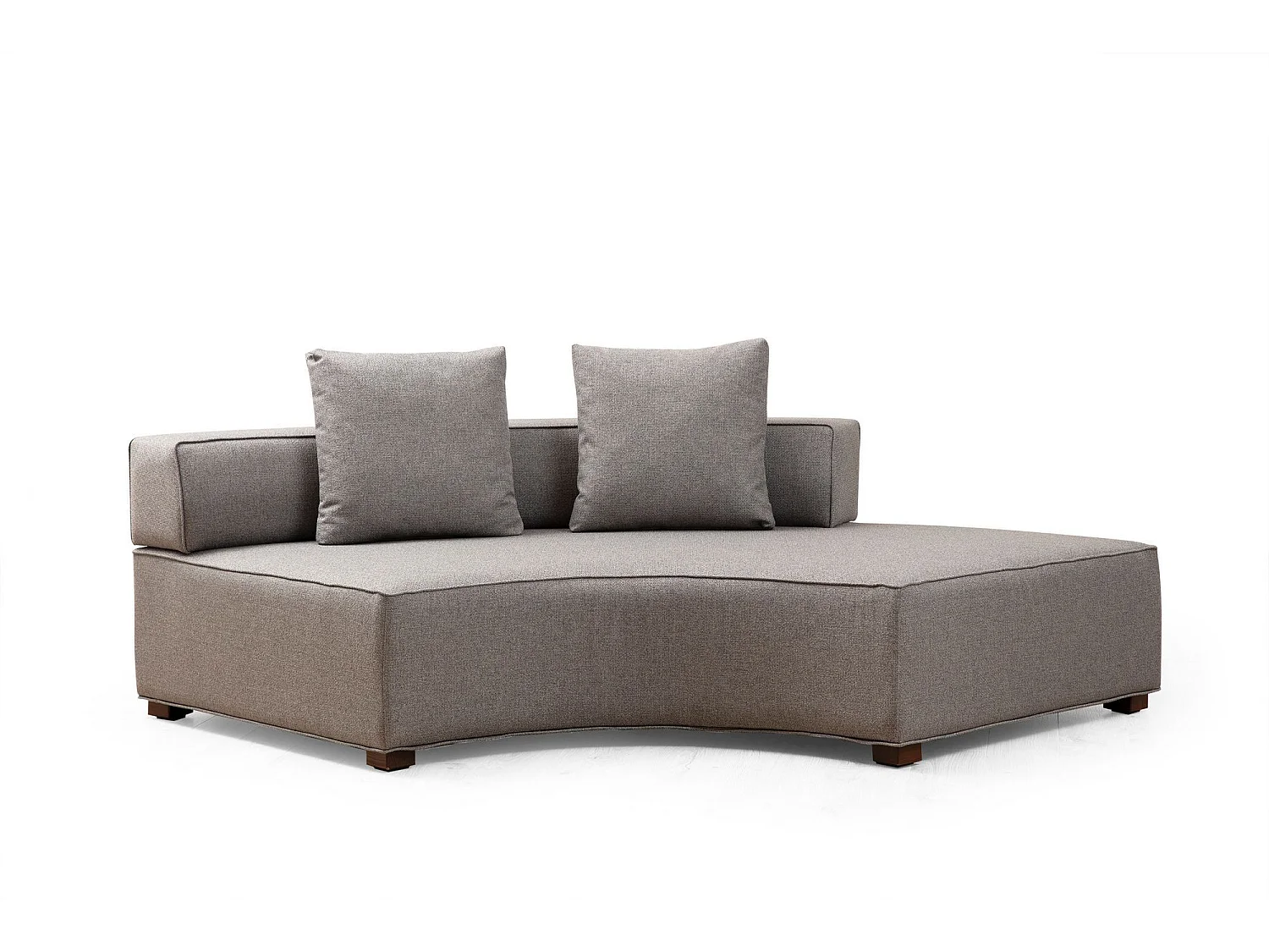 Canapé modulable 2 places Tesce Bois foncé et Tissu Gris