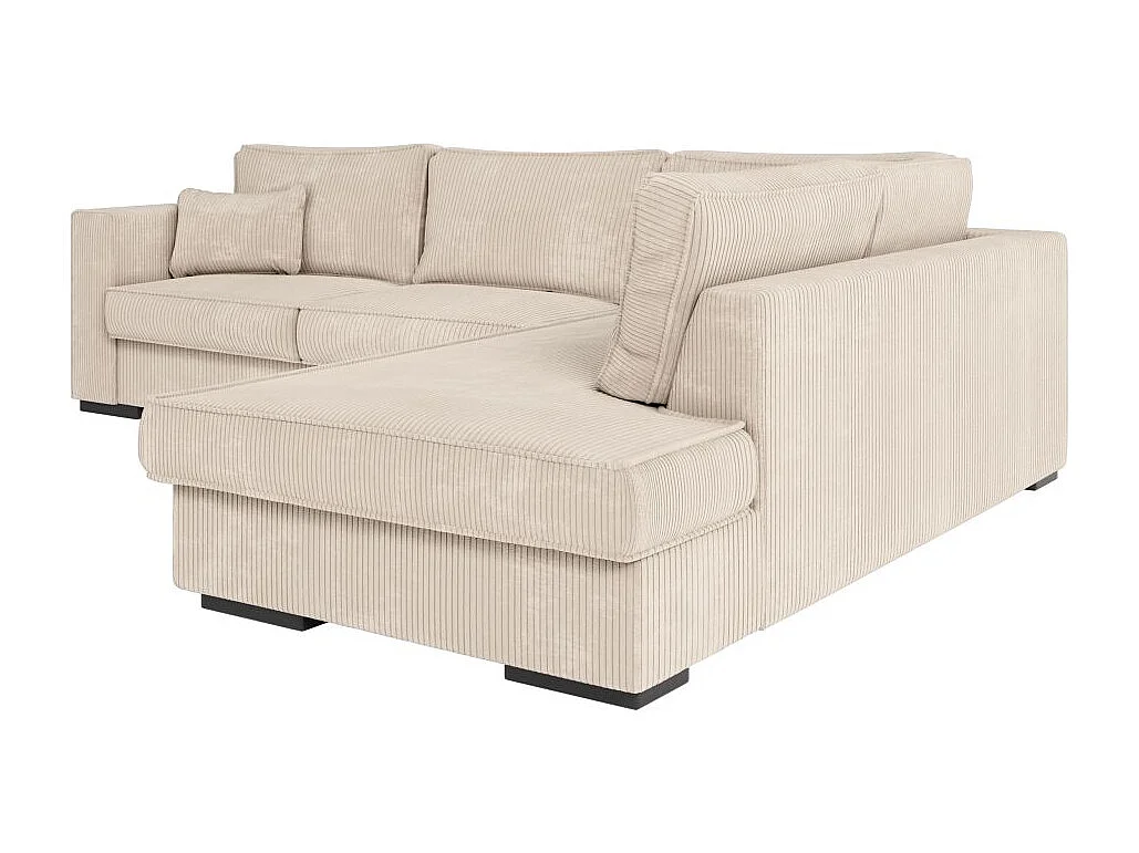 Canapé d'angle droit Belami XXL 6 places en velours côtelé - Beige - L303 x P228 x H86cm - Loungitude