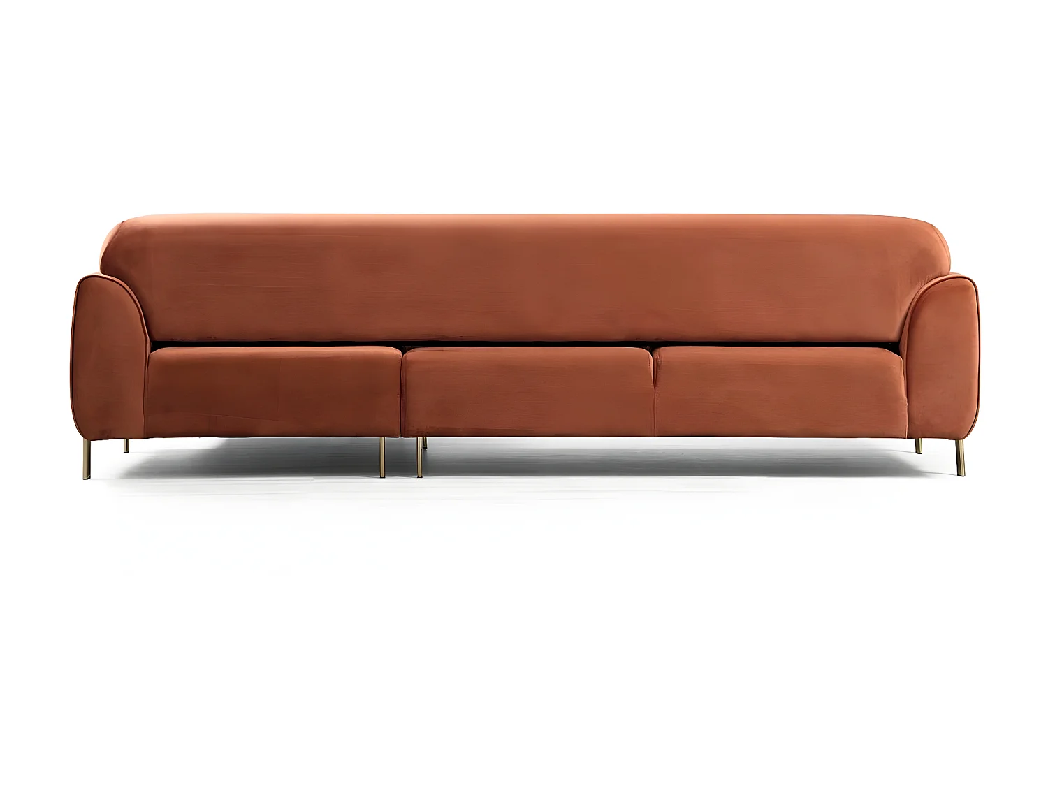 Canapé d'angle à droite Laysan Velours Cannelle