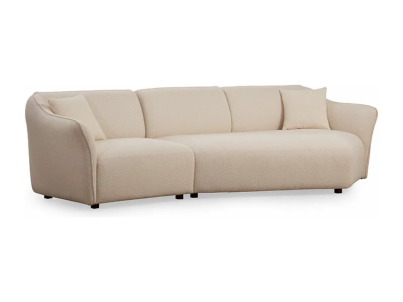 Sofá Altadena 431, De color marrón claro, 288x108x79cm, Tapiz, Patas: Madera