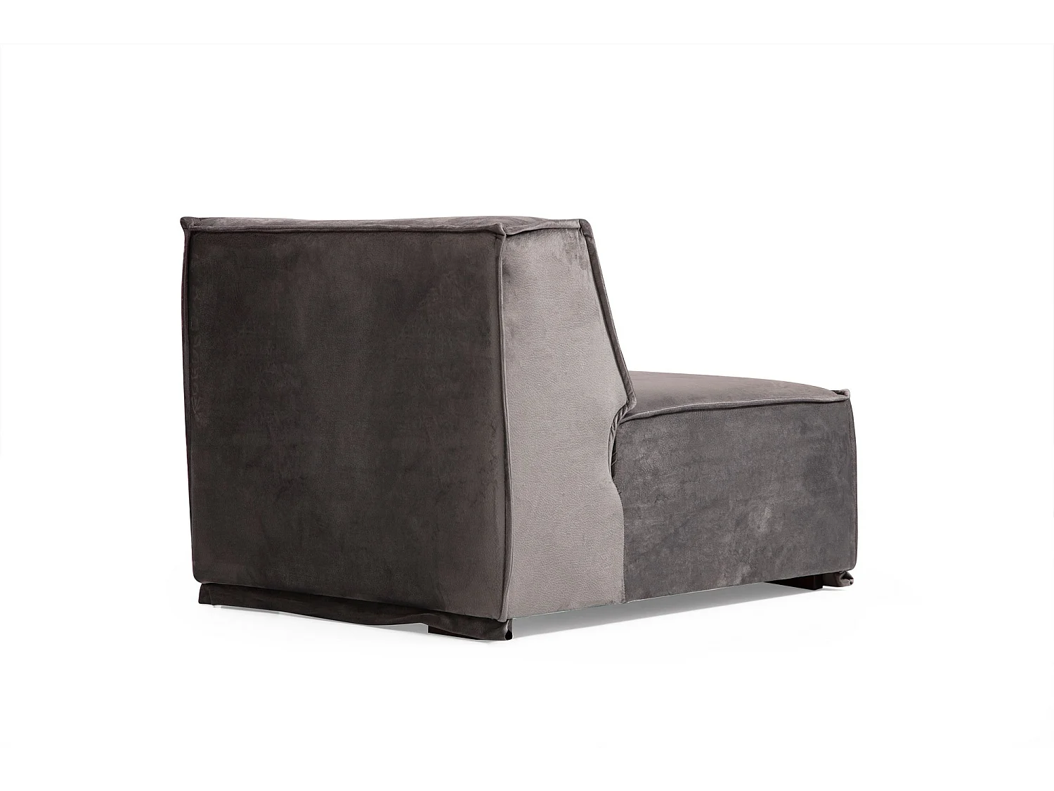 Canapé d'angle à droite 5 places modulable avec 4 coussins Buhaj Velours Gris