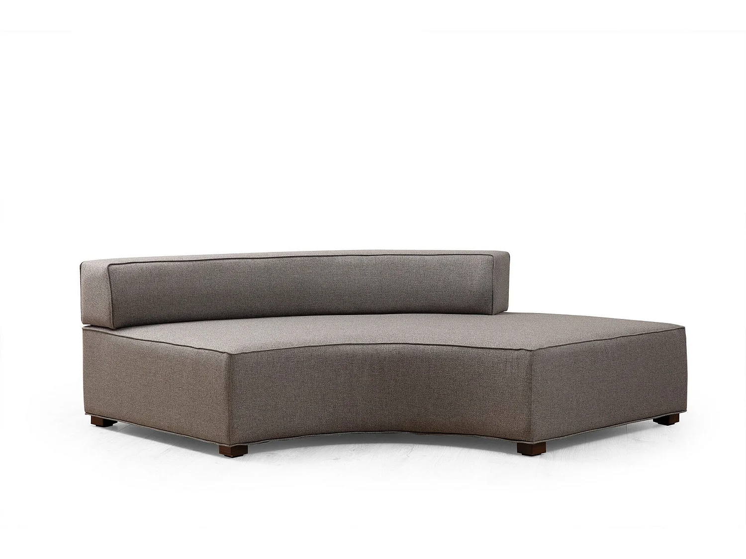 Canapé panoramique d'angle à gauche 6 places Tesce Bois foncé et Tissu Gris